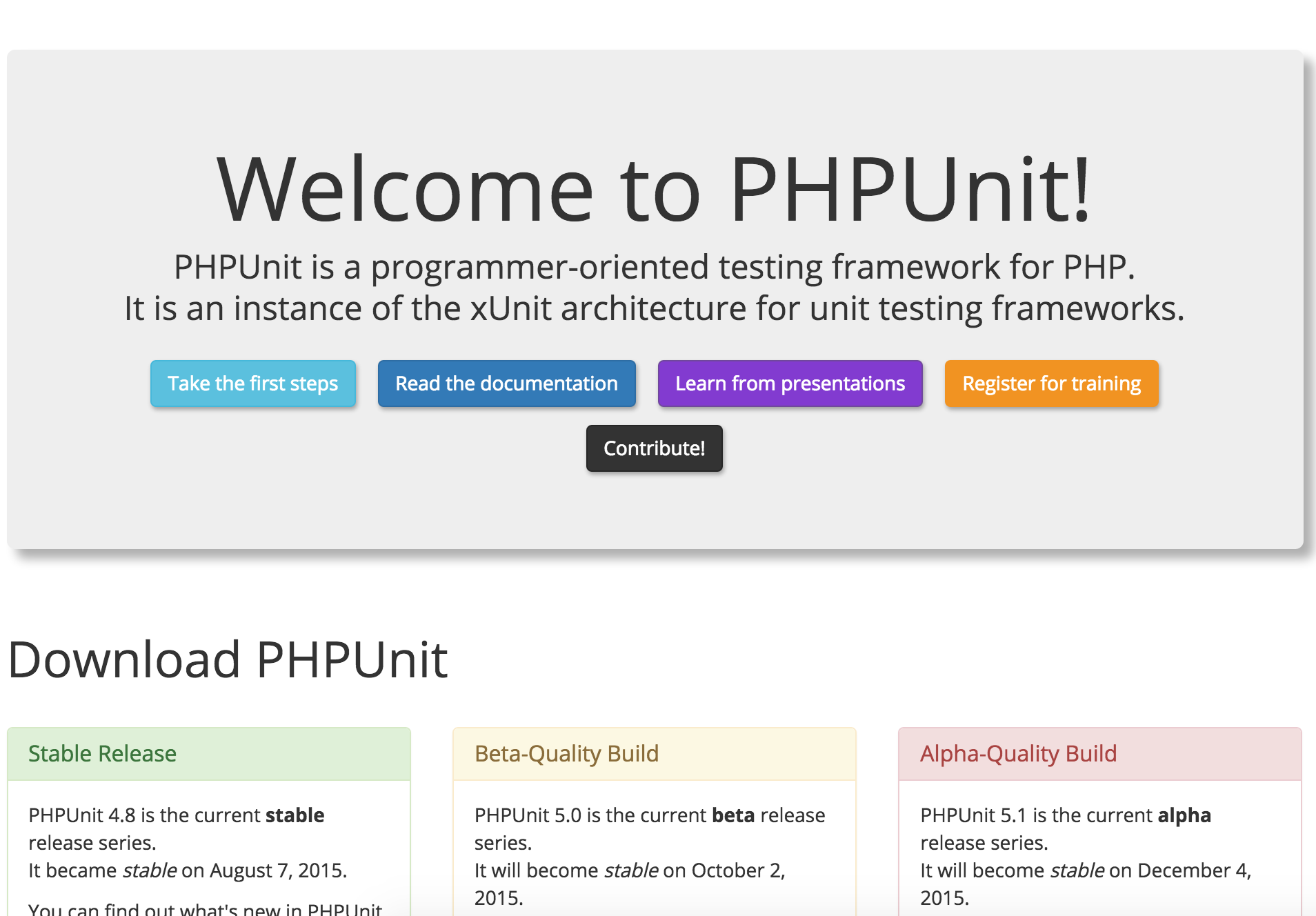 phpunit homepage